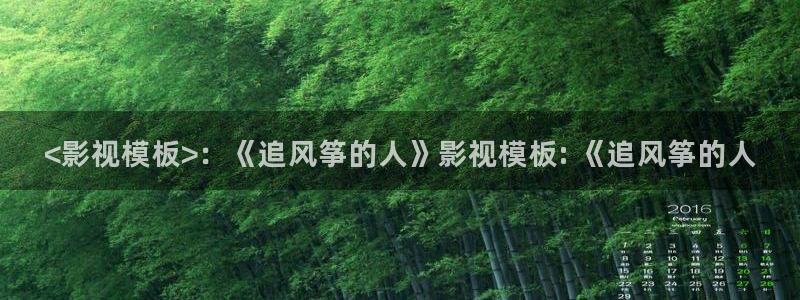 樱花影视热播剧有哪些：<影视模板>：《追风筝的人》影视模板: 《追风筝的人