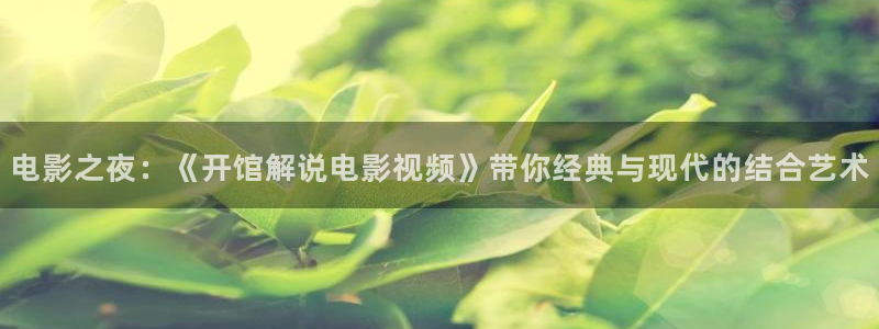 樱花影视.：电影之夜：《开馆解说电影视频》带你经典与现代的结合艺术